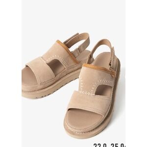 UGG Tan Suede Platform Slingback Sandals Women Size 8.5‎